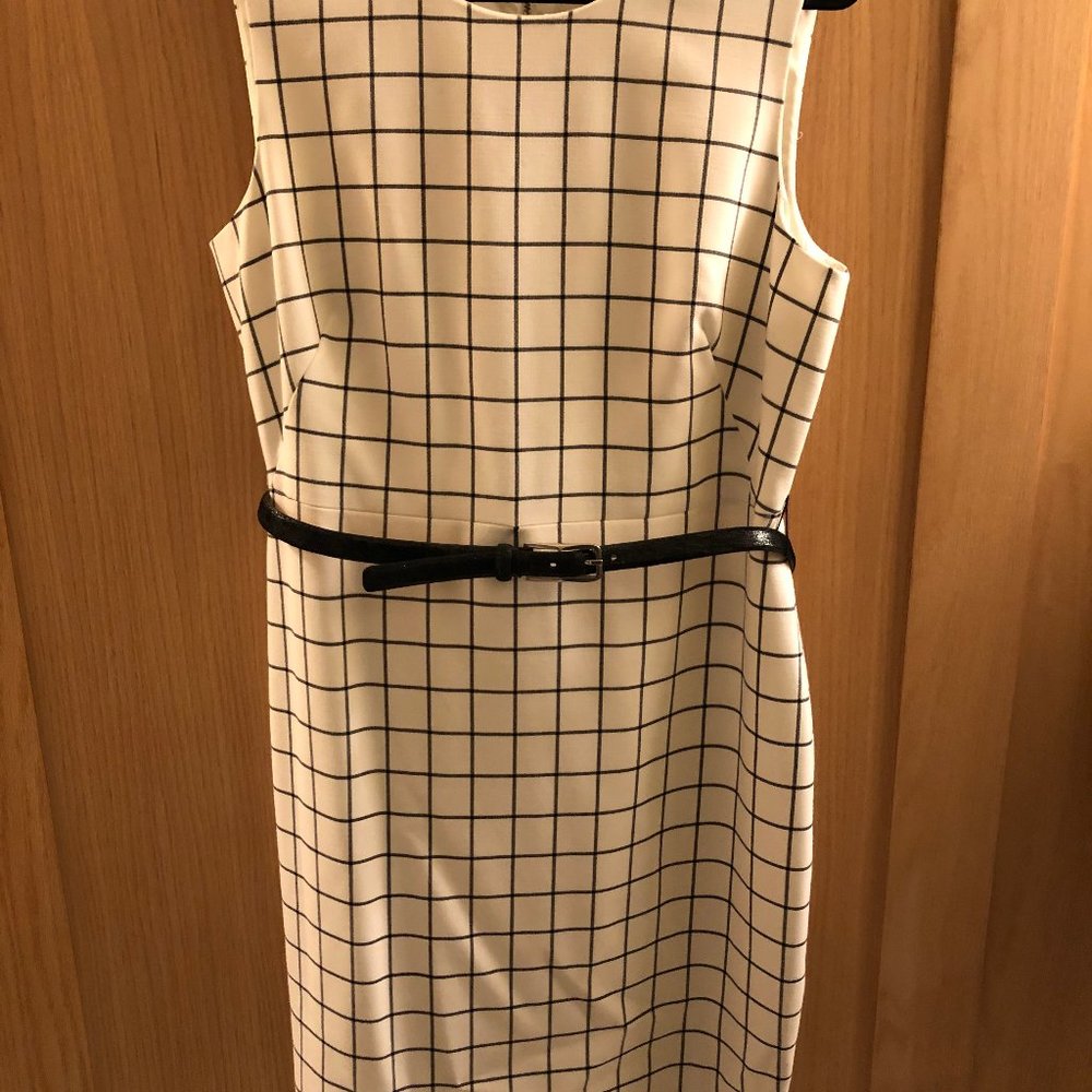 Calvin Klein Sleeveless Windowpane Dress
